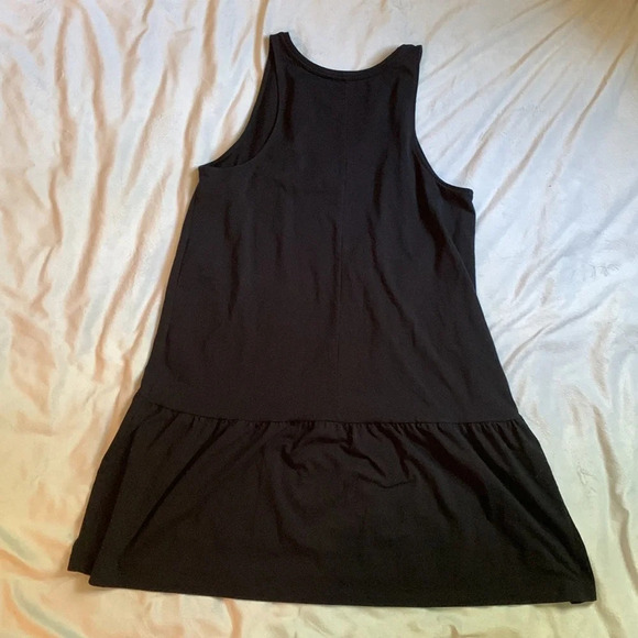 A new day black tank dress peplum hem size large v neck drop waist - Picture 3 of 3
